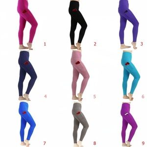 Womens Plain Pocket High Waisted Tights Yoga Pants